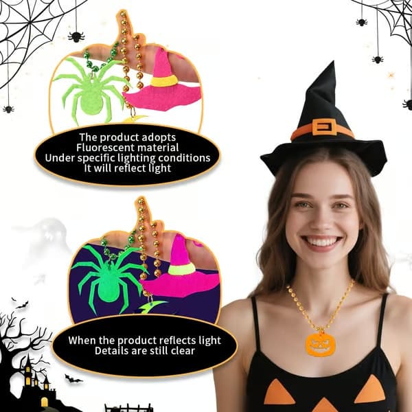 Självlysande Halloween-halsband för dekoration-406
