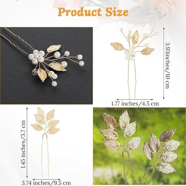 Håraccessoarer - Bröllop - 6st - Kristallhårnålar - Guld och Kristall - Elegans och Charm
