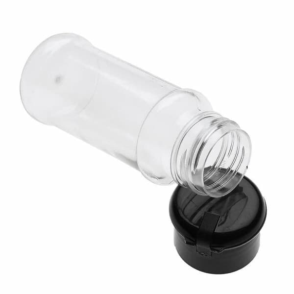 12-pack plastkryddburkar med lock, 100 ml kryddförvaringsbehållare flaskkryddburkar