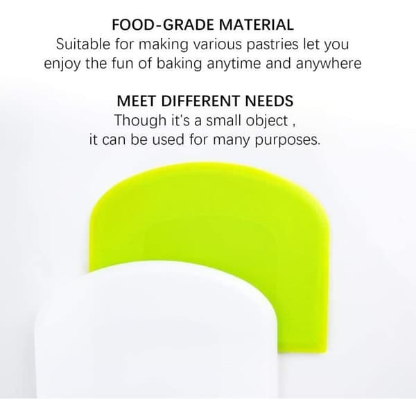 2 stk 12x9,5 cm deighorn - deigkutter, plastdeigskrape til kjøkken, bakverk, pannekaker - grønn, hvit