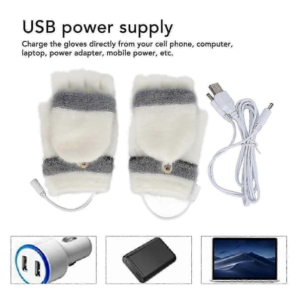 USB-oppvarmede hansker for laptoptasting - Vintervarme helfinger
