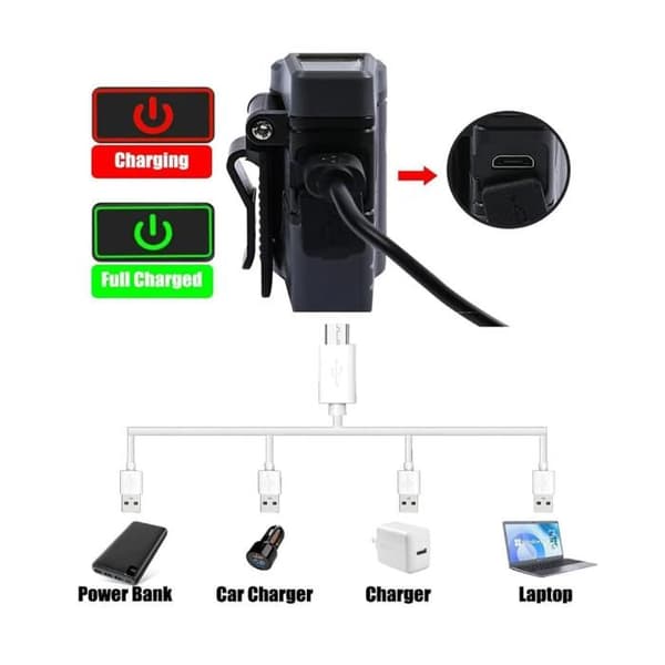 Håndfri LED-hatlampe, USB genopladelig, med bevægelsessensor, justerbar - .