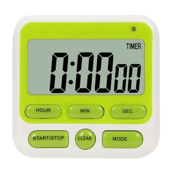 Sort - Nyttig køkkentimer, høj 70-90dB lyd, digitalt display, knapdesign, ur, ch