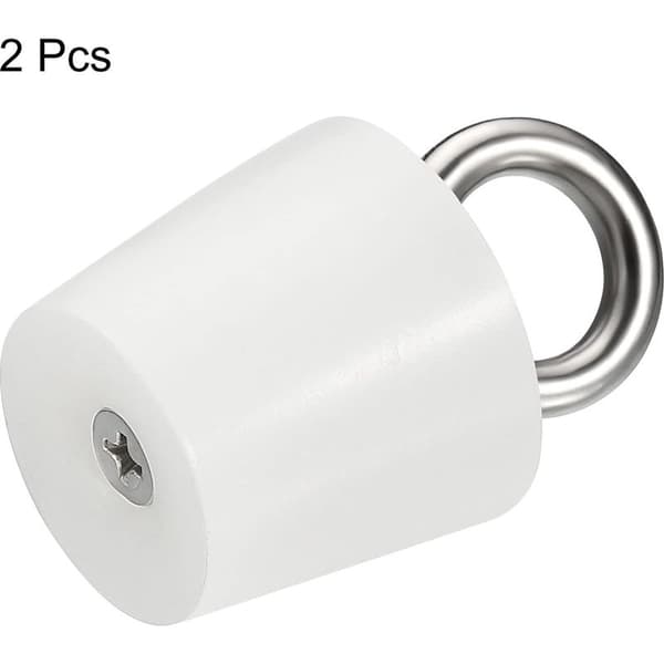 Konisk plugg, silikongummipropp 25 mm til 33 mm, solid badeplugg med ring for reagensrør, vannrør, avløpshull, hvit, 2 stk.