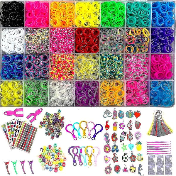 12 000+ färgglada vävbandsset, julklappsgummiband för