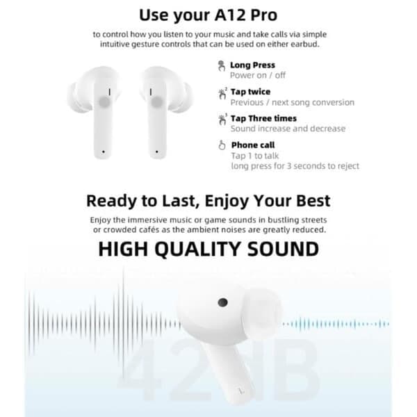 True Wireless Pro TWS Bluetooth Stereo In-Ear Hovedtelefoner USB-C Pink