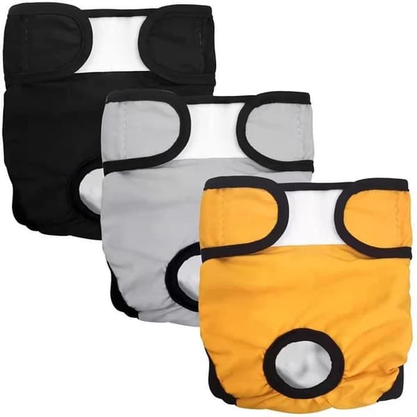 Hundblöjor - 3-pack - Tvättbara - Bekväma - Vattentäta