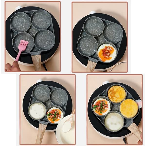 Eggepanne - XVX - 4 rom - Non-stick - 34x18 cm - Passer til alle kokeplater