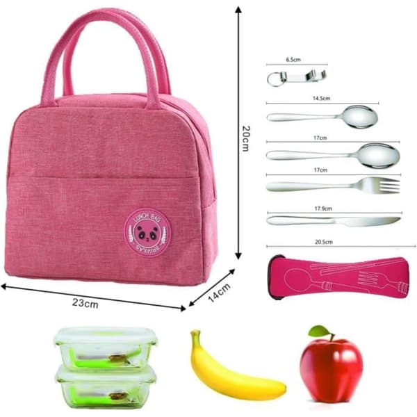 Matpose - Rosa - Isolert 6L - Vanntett - 5-delt bestikksett - Moderne design