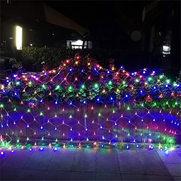 Lysnet, 160 LED'er, 2m x 2m, til soveværelse, jul, bryllup, have, farverigt lys