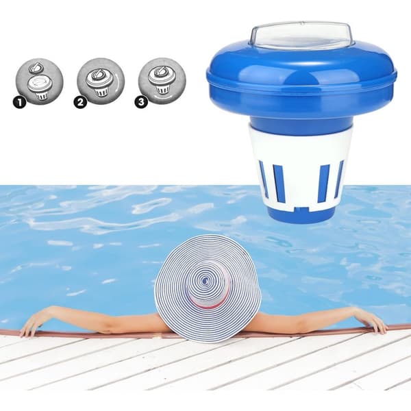 Flydende dispenser til swimmingpools - Kemikaliedispenser til klor- eller bromtabletter - til den afmålte fordeling af pooladditiver