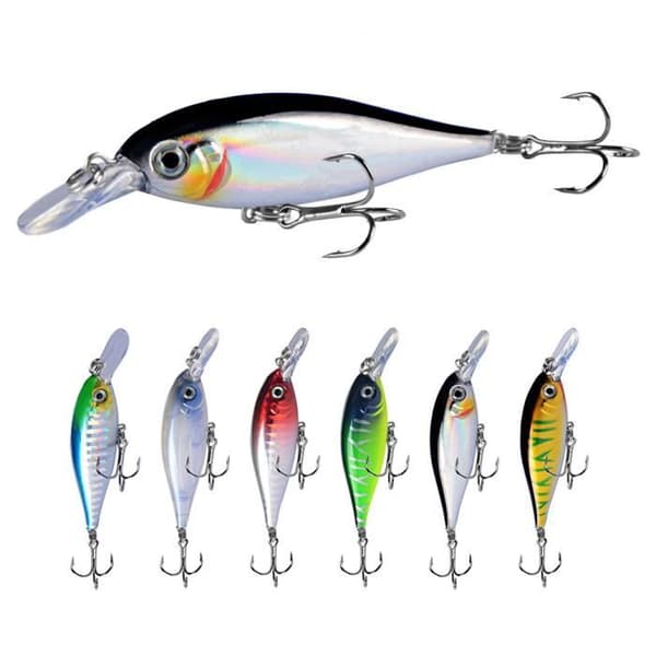 Fiskegrej - Skibsvrag Minnow - 7,5 cm - 6g - Diskantkrog i stål