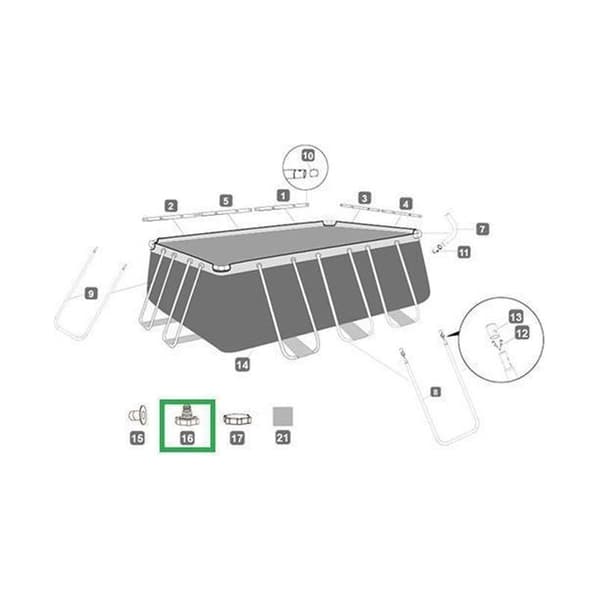 Bestway P6H1419 slangeadapter, tilbehør for oppblåsbart basseng, en bestselger