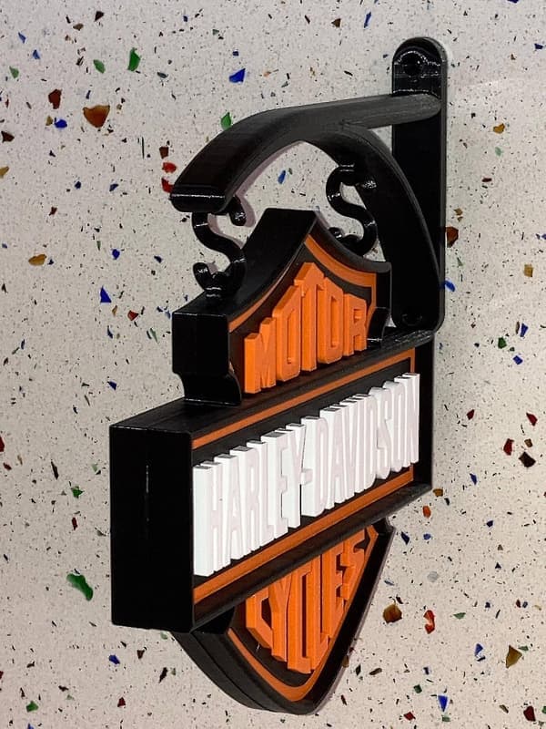 Harley Davidson seinäkoriste, Harley Davidson -logokyltti, Harley Davidson seinäkoriste, ei LED-valoja