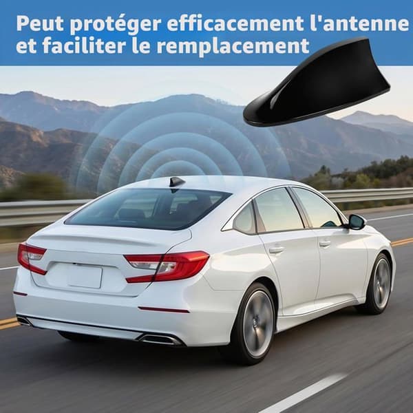 Bil Hajfinne Antenne - 1 Stykke - Sort ABS - Forbedrer Radiosignal - Universal til Sedan
