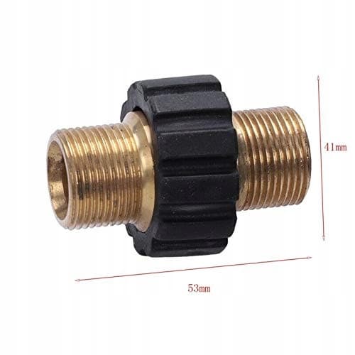 Adapter Nippel for Hogtrykksslange M22X1,5Mm – Solid Messing | 2X Utvendig Gjenge | Kompatibel med Karcher, Nilfisk