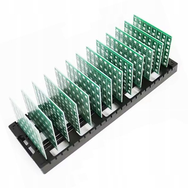Antistatisk PCB-Stativ 43X14 Cm – 25 Rom | ESD-Beskyttelse | Solid Konstruksjon for Montering og Oppbevaring