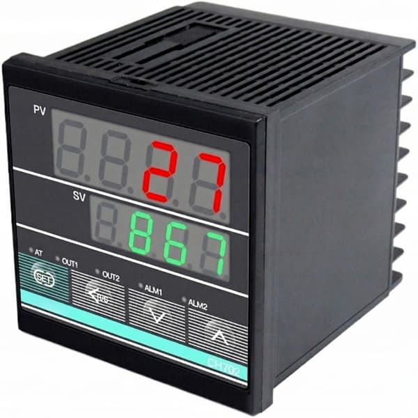 PID Temperaturregulator CH702 – 0–400°C | LED Display | SSR + Relä | Panel 72x72 mm | Kompatibel med Termoelement K, J, Pt100