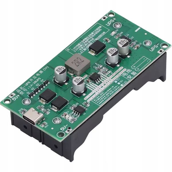 Mini UPS 5V USB-C Modul – Nødstrøm til 2X18650 | Automatisk Skift | til Raspberry Pi, Router