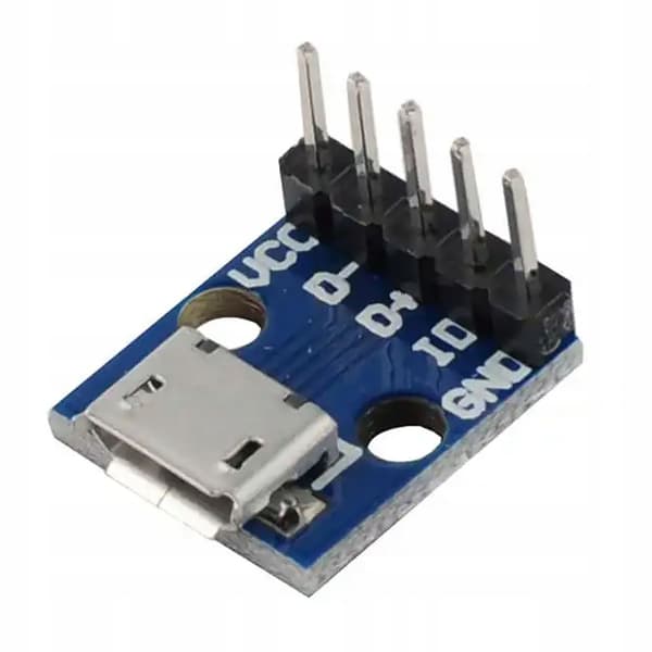 Micro USB-Stik 5-Benet – Loddet til PCB | Kompakt Design | Ideel til Opladere og DIY-Projekter