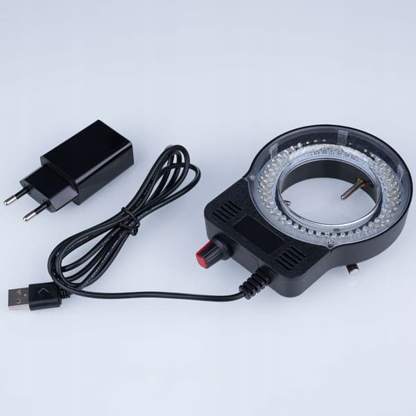 MicroBright 144 LED USB RingLight – Justerbar Lysstyrke | 0–10W | Monteringsdiameter 30–65 Mm