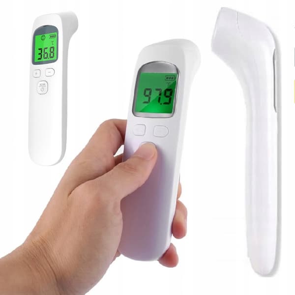 Beröringsfri Medicinsk Infraröd Termometer och Väderstation – Hygrometer | Extern Sensor | LCD-Display