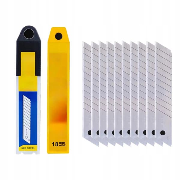 Tapetknivsett Aluminium 18Mm – Ergonomisk Grep | 10 Ekstra Blader | Solid Konstruksjon