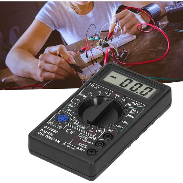 Digitaalinen Yleismittari DT-830B – LCD-Naytto | AC/DC Jannite, Virta, Vastus | Testaa Diodit, Transistorit