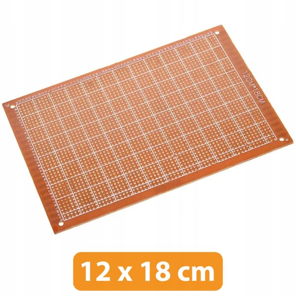 Universal Prototypprintplade 120 X 180 Mm – Enkeltsidet | 2,54 Mm Raster | til THT-Komponenter