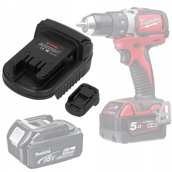 Adapter Batteri Makita 18V til Milwaukee 18V MT20ML – Solid Konstruktion | Nem Montering | Kompatibel med M18, BL1850