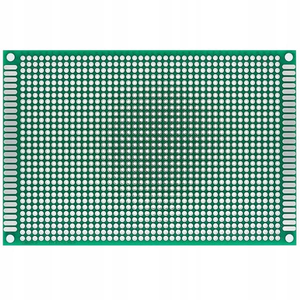 Universal Prototypprint Dobbelt 80X120 Mm – Grøn | 2,54 Mm Raster | til THT-Komponenter