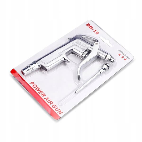 Blaspistol DG-10 – Metallkonstruktion | Lång Precisionsmunstycke | Spiralslang 3 m 8x5 mm | För Kompressor, Verkstad