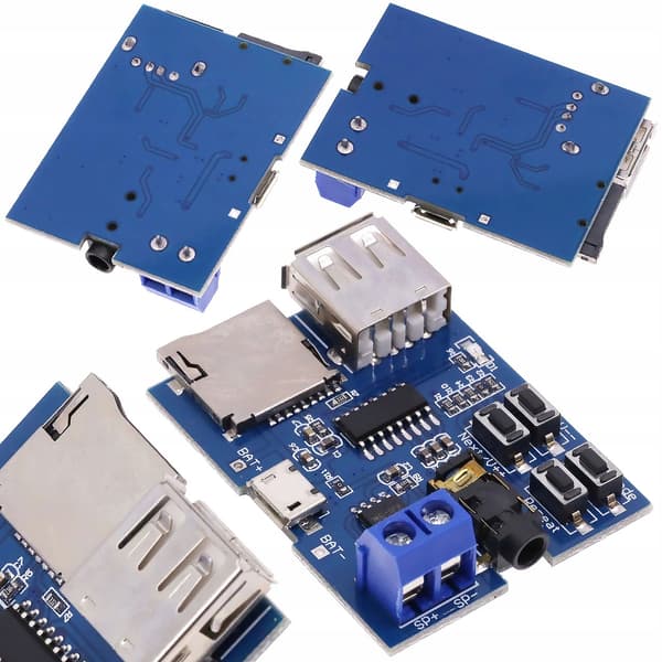 MP3 Afspiller Modul USB Micro SD – Indbygget 2W Mono Forstaerker | 5V/3,7V | Kompakt Design