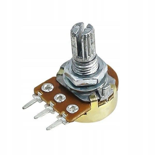 Lineær Potensiometer B10K 10K Ohm – Metallhus | 15Mm Aksel | 300° Rotasjon | for PCB-Montering