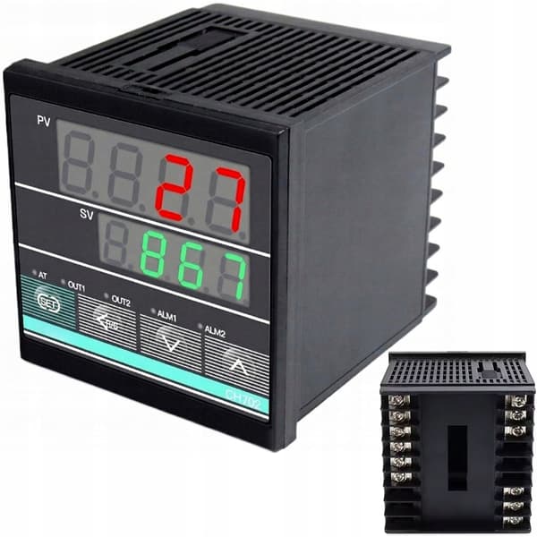 PID Temperaturregulator CH702 – 0–400°C | LED Display | SSR + Relä | Panel 72x72 mm | Kompatibel med Termoelement K, J, Pt100