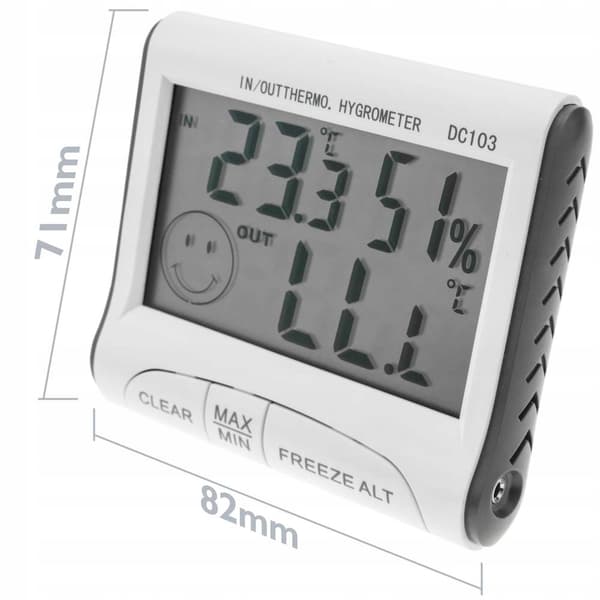 Beröringsfri Medicinsk Infraröd Termometer och Väderstation – Hygrometer | Extern Sensor | LCD-Display