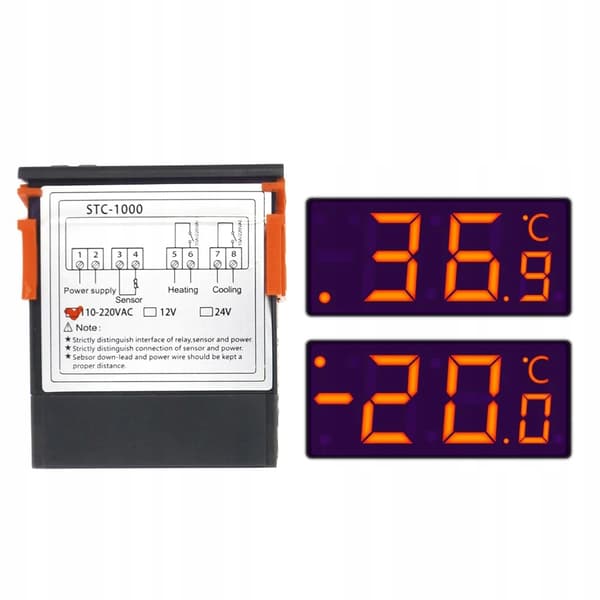 Digital Temperaturkontroller STC-1000 – LED Display | -50°C til 110°C | Vanntett Sensor 1M