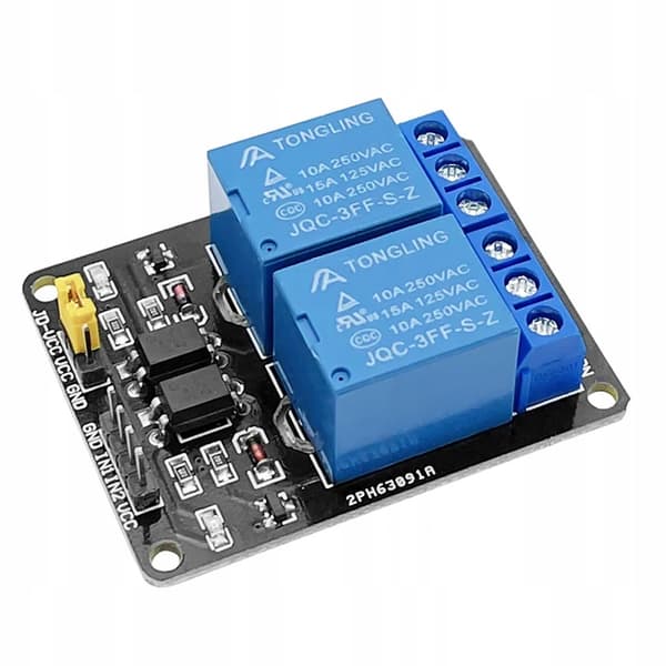 2-Kanals Relémodul 5V SPDT – Optisk Isolasjon | 10A | Kompatibel med Arduino, Raspberry Pi