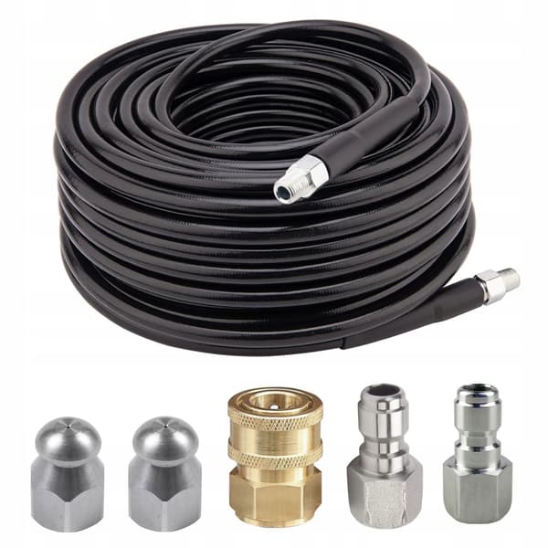 HydroClean MultiConnect 15M Renseslange – 2 Dyser | 3 Koblinger | 155Bar | Kompatibel med Karcher, Nilfisk