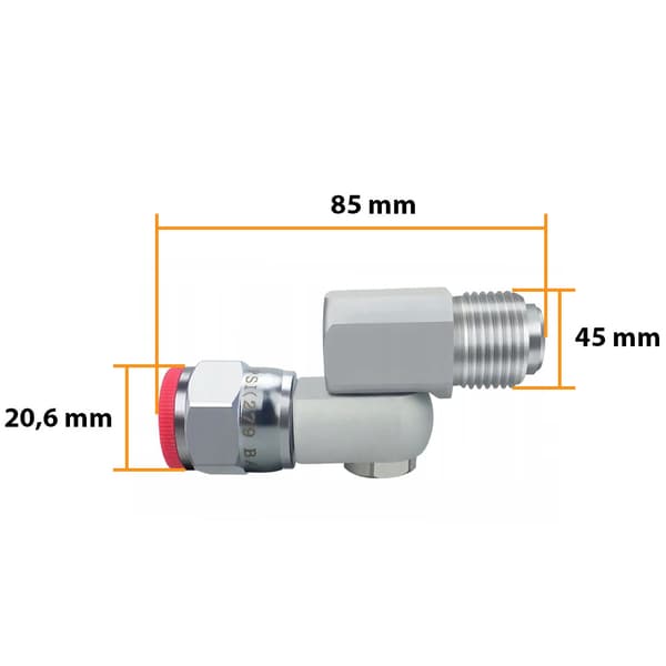 Roterende Fitting til Malesprøjte 7/8 Tommer – 360° Adapter | Aluminium | Reservedel til Graco, Wagner