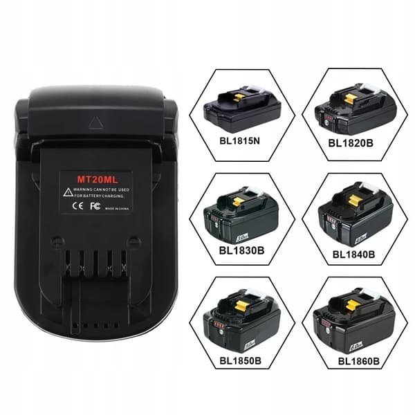 Adapter Batteri Makita 18V til Milwaukee 18V MT20ML – Solid Konstruksjon | Enkel Montering | Kompatibel med M18, BL1850