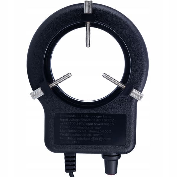 MicroBright 144 LED USB RingLight – Justerbar Ljusstyrka | 0–10W | Monteringsdiameter 30–65 Mm