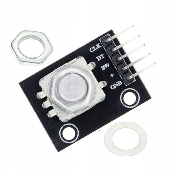 Roterande Encoder Modul med Tryckknapp – 360° Rotation | 20 Impulser | 2,54 Mm Raster