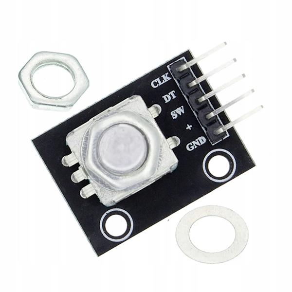 Roterende Encoder Modul med Trykknap – 360° Rotation | 20 Impulser | 2,54 Mm Raster