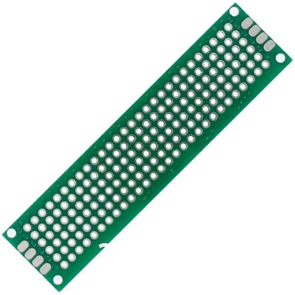 Universal Prototypprint Dobbelt 20X80 Mm – Grøn | 2,54 Mm Raster | 4 Monteringshuller