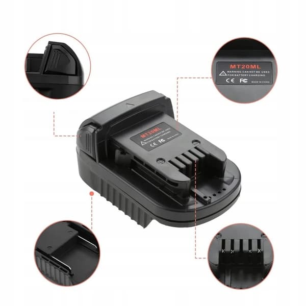 Adapter Batteri Makita 18V til Milwaukee 18V MT20ML – Solid Konstruksjon | Enkel Montering | Kompatibel med M18, BL1850