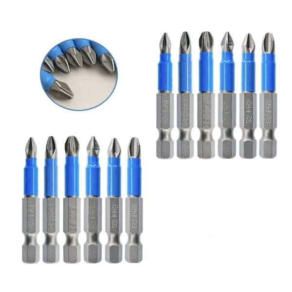 Rosfix Torxbits med Bla Ring 12 Dele – Magnetisk Spids | 1/4" Sekskant | Rustfrit Stal