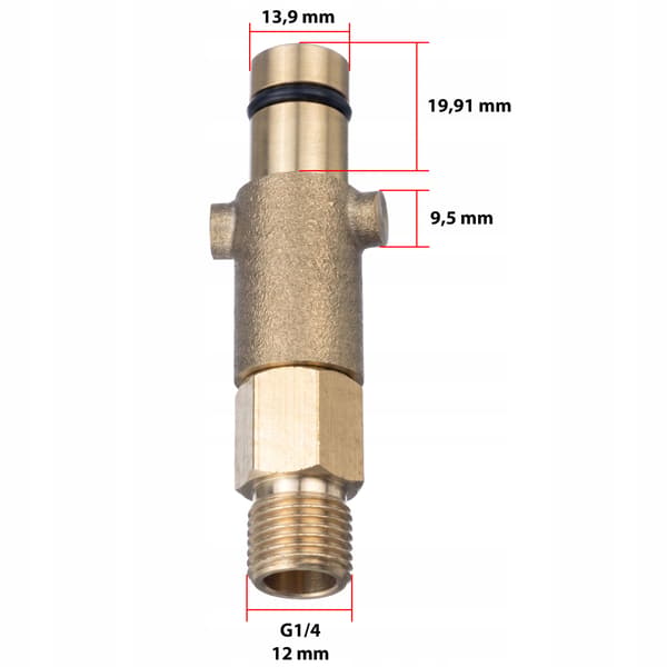 Messingadapter 1/4 Tomme Utvendig Gjenge – For Hoytrykkspyler | Solid | Kompatibel med Nilfisk, Gerni, Stihl
