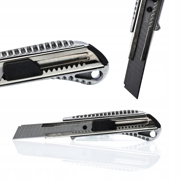 Tapetknivsett Aluminium 18Mm – Ergonomisk Grep | 10 Ekstra Blader | Solid Konstruksjon