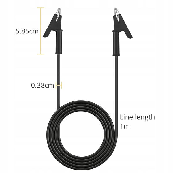 Mätkabel Krokodil 1000V 15A Blå – Silikonisolering | 100 Cm | för Multimeter